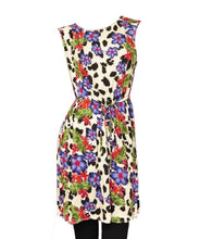 Load image into Gallery viewer, Multi Bold Floral Print Sleeveless Belted Top Dress
