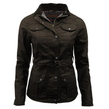 Load image into Gallery viewer, Ladies Game Blaze Belted Premium Antique Wax Jacket Hunting Fishing Coat
