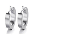Load image into Gallery viewer, Unisex Silver Plain Smooth Titanium Steel Anti-Allergic Small Hoop Earrings
