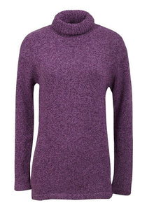Ladies Purple Real comfort roll up neck jumper.