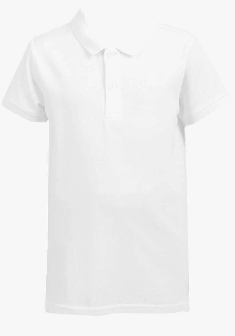 White Minoti Cotton Short Sleeve School Plain Polo Shirt