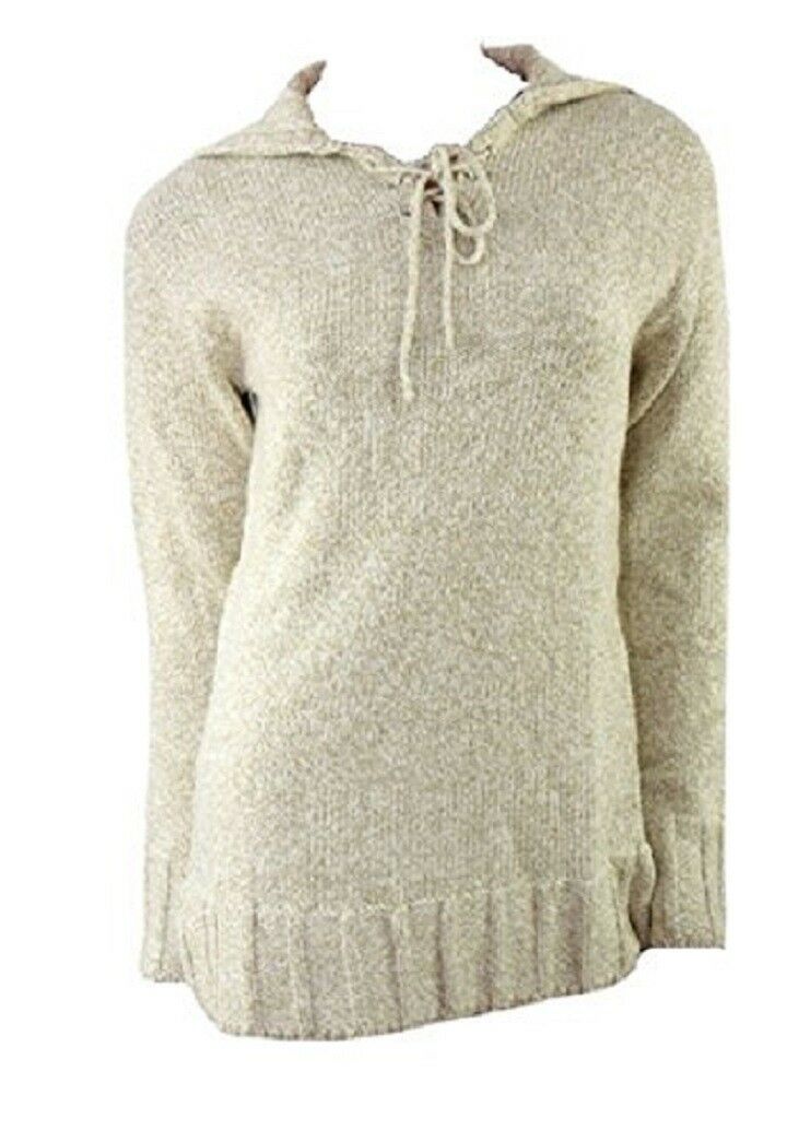 Beige Real Comfort Large Collar Tie Neck Jumper
