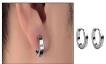 Load image into Gallery viewer, Unisex Silver Plain Smooth Titanium Steel Anti-Allergic Small Hoop Earrings
