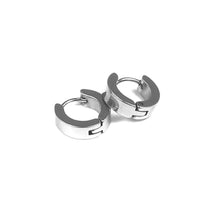 Load image into Gallery viewer, Unisex Silver Plain Smooth Titanium Steel Anti-Allergic Small Hoop Earrings
