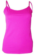 Cerise Plain Cotton Vest Strappy Top
