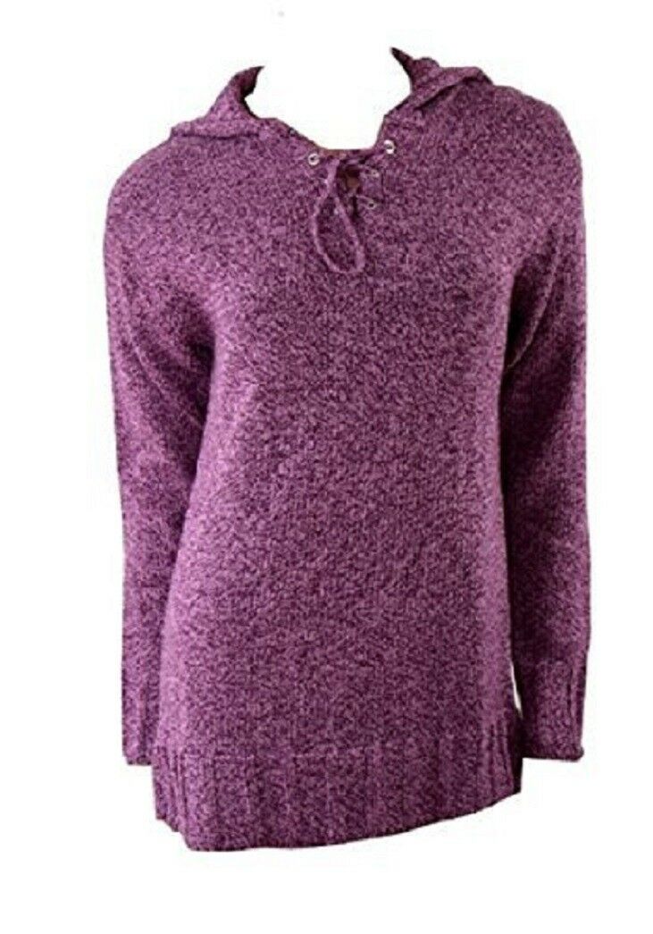Purple Real Comfort Large Collar Tie Neck Jumper
