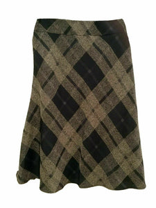 Black Multi Tartan Check Elasticated Waist Skirt