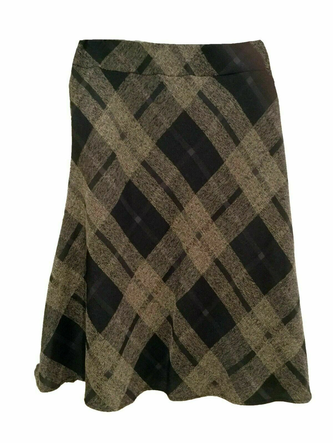 Black Multi Tartan Check Elasticated Waist Skirt