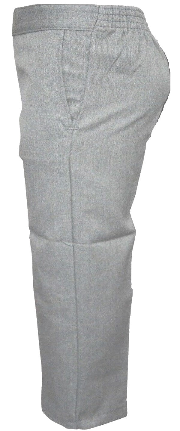 Boys Pull Up Back Half Elasticated Waist Teflon School Trouser