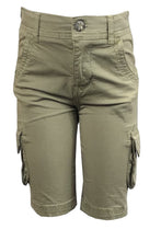 Load image into Gallery viewer, Boys Olive Multi-Pocket Combat Cargo Shorts
