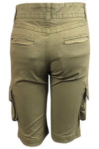 Boys Olive Multi-Pocket Combat Cargo Shorts