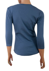 Ladies Pure Cotton Stretchy 3/4 Sleeve Top