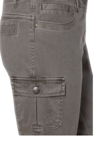 Ladies Dark Brown Cotton Blend Plus Size Cargo Trousers