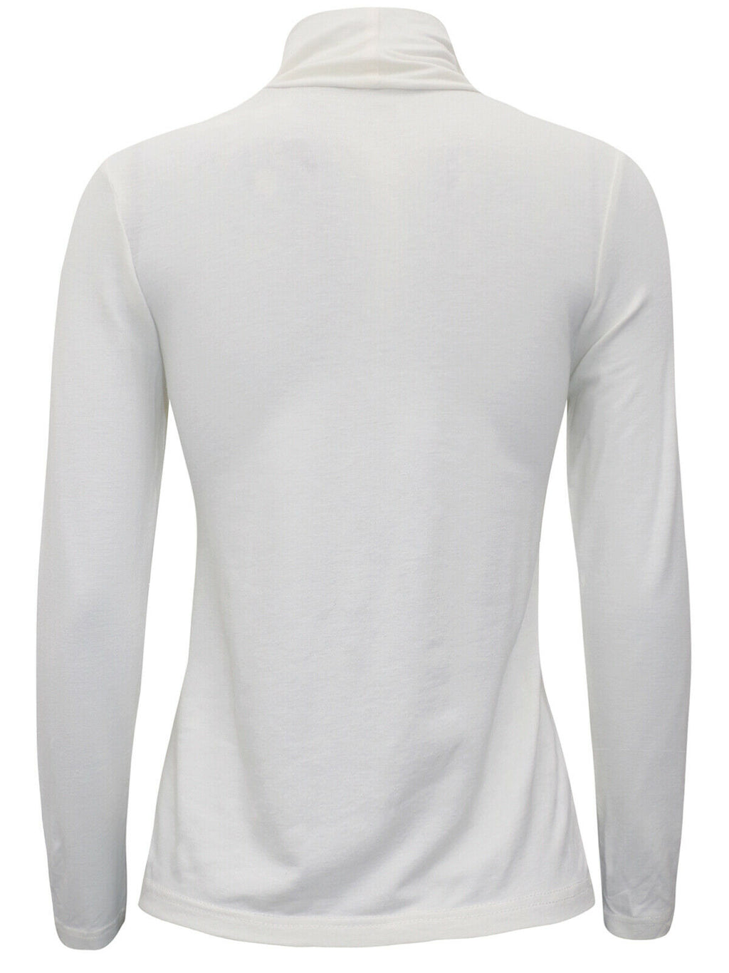 Cream Turtle Roll Neck Stretchy Jersey Top