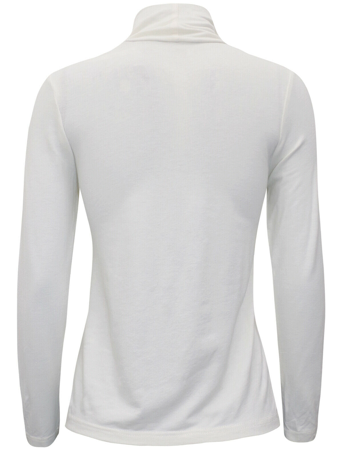 Cream Turtle Roll Neck Stretchy Jersey Top