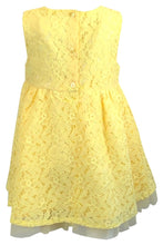 Load image into Gallery viewer, Baby Girl&#39;s Yellow Lemon Floral Lace Sleeveless Dress
